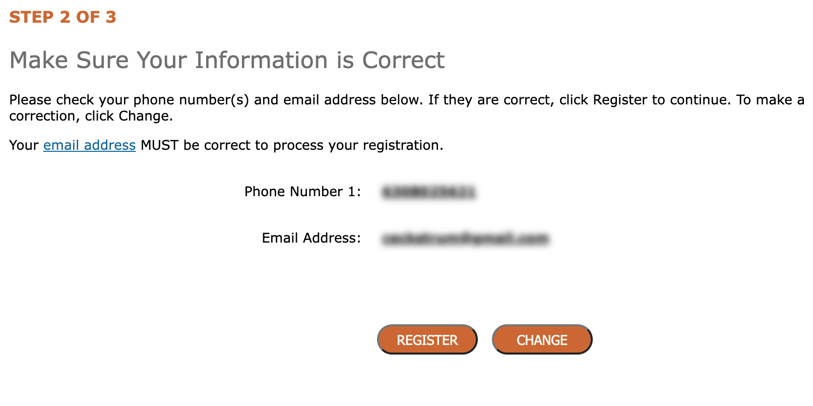 Confirm Your Contact Information